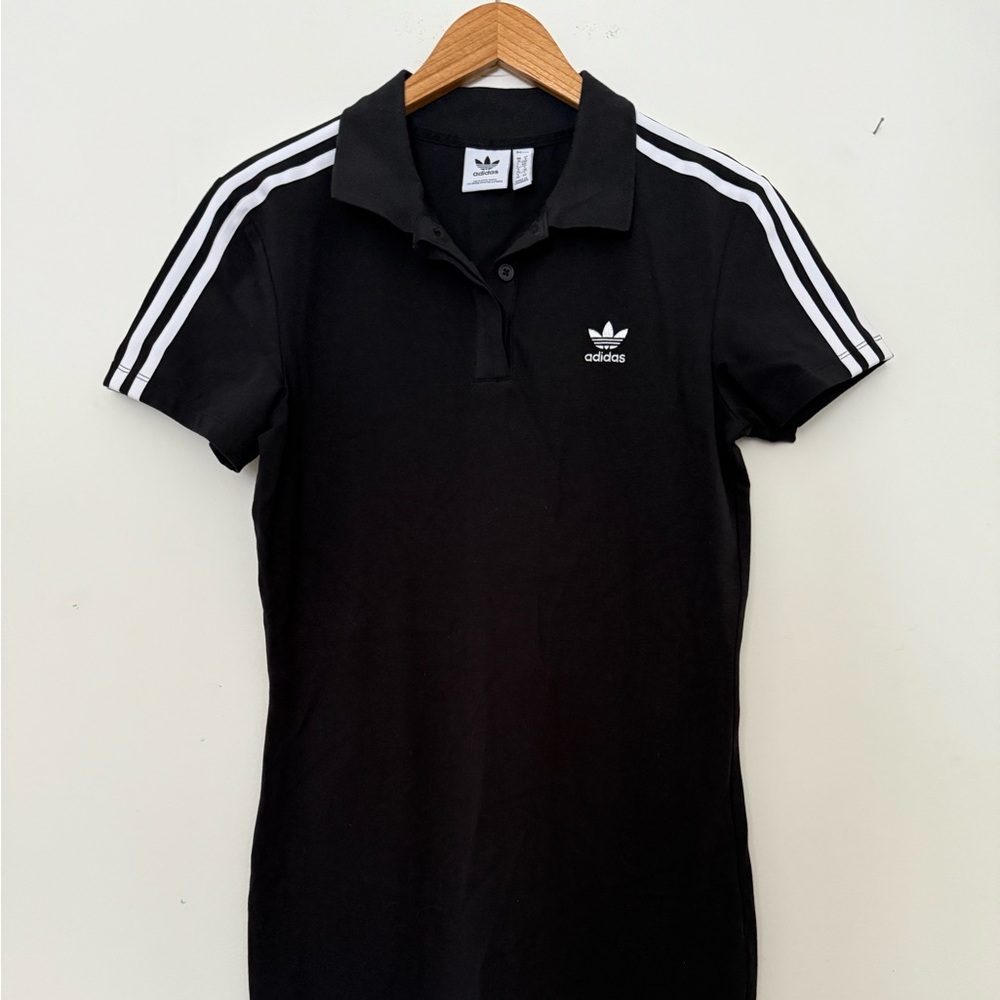 Adidas Originals Trefoil Polo Dress – Black – Size small